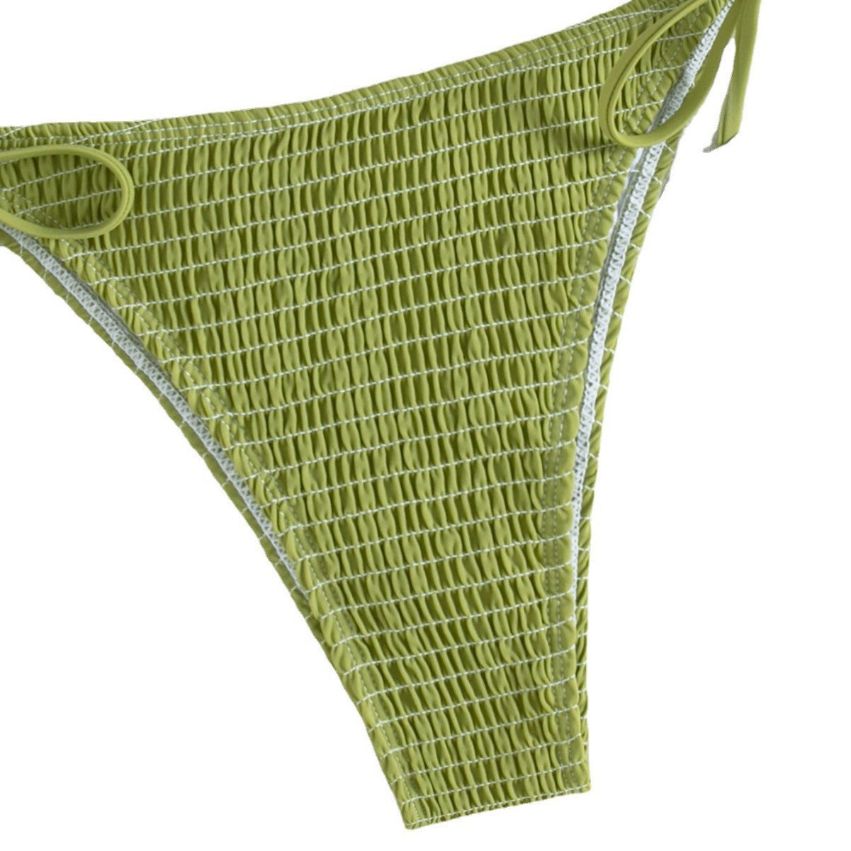 Bikini Deux Pièces Femme Sans Bretelles Taille Haute Vert – Dos Attaché, XS à XL