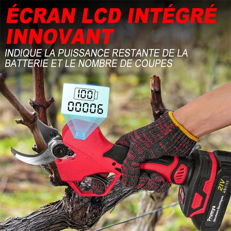 Sécateur Électrique Sans Fil 1000W/900W – Lame 50mm, Brushless, 2 Batteries