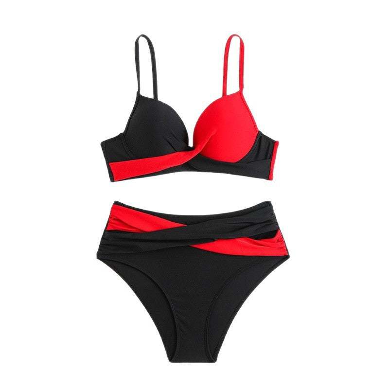 Bikini Deux Pièces Femme À Pois Sexy – Noir/Rouge & Pois – S à XXL