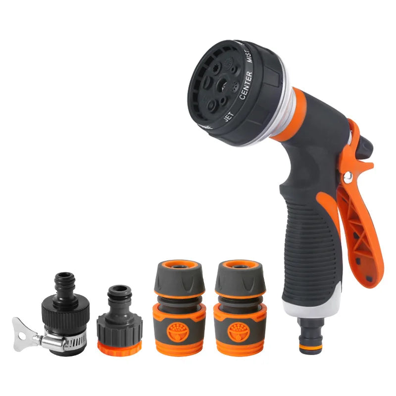 Pistolet d'Arrosage 8 Modes Haute Pression Réglable – Jardin, Pelouse & Nettoyage Extérieur (6 Styles)