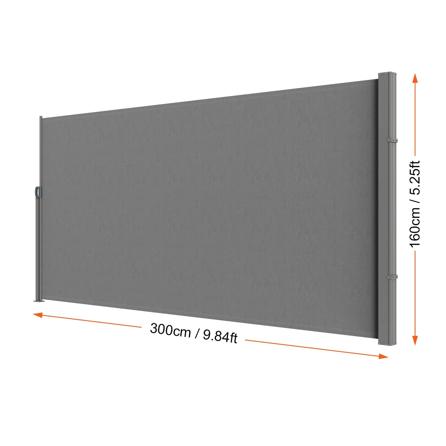 Auvent Latéral Rétractable – Brise-Vue Polyester Imperméable UV30+, Pare-Vent Extérieur
