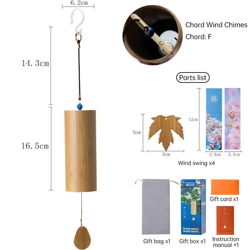 Carillon en Bambou – 8 Tons, Décoration Zen pour Jardin, Terrasse & Patio