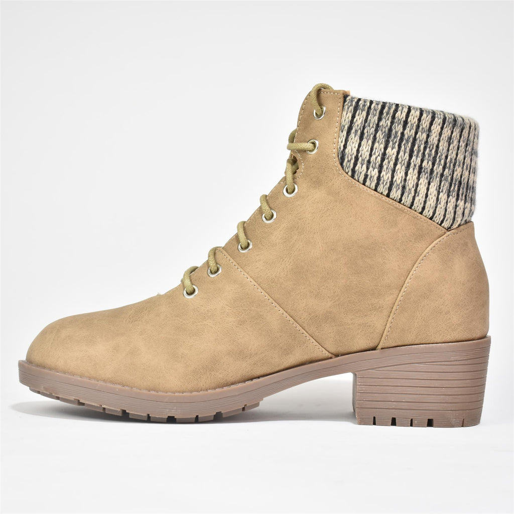 Bottines Femme Camel - Boots d'Hiver Confortables