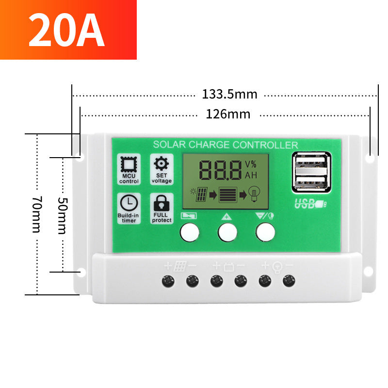 Solar controller fully automatic lead-acid battery 12v24v street lamp intelligent charging and discharging system