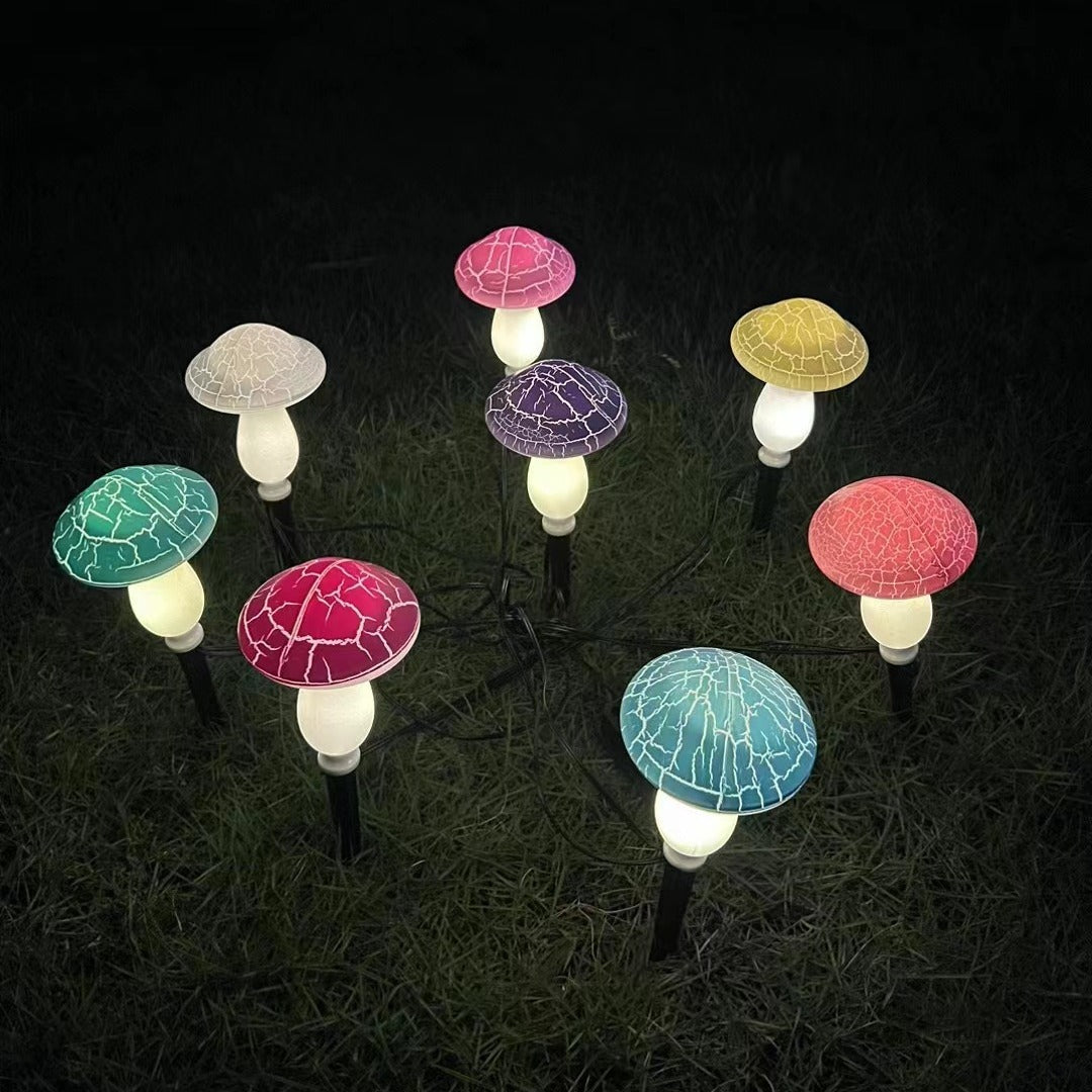Guirlande Solaire Champignons LED – 8 Lampes Extérieur Imperméable IP66