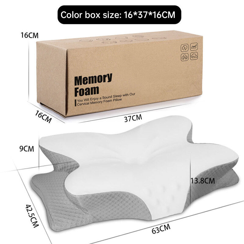 Oreiller Ergonomique Papillon Mousse Mémoire de Forme - Soutien Cervical Orthopédique - APPRO-DISTRI