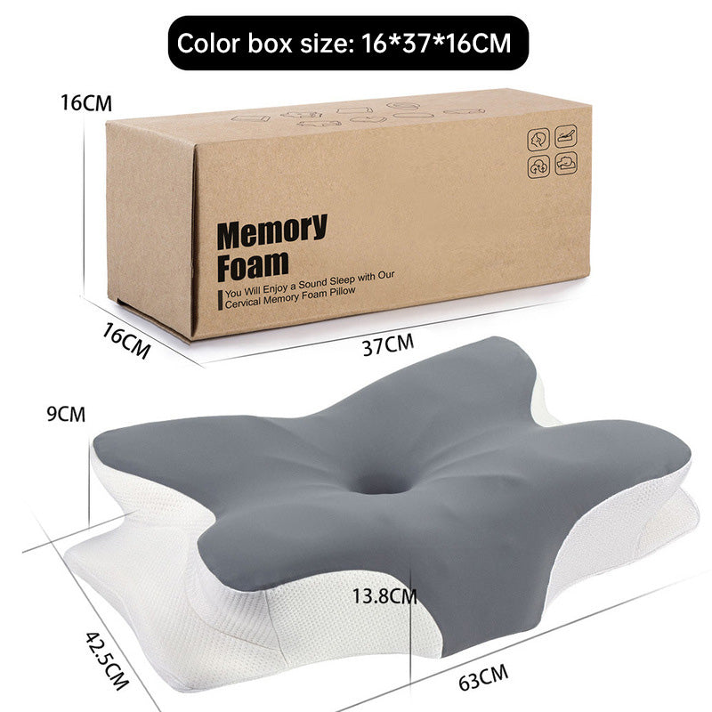 Oreiller Ergonomique Papillon Mousse Mémoire de Forme - Soutien Cervical Orthopédique - APPRO-DISTRI