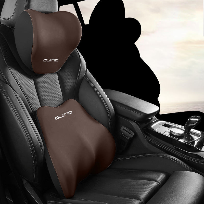 Ensemble Appui-Tête et Coussin Lombaire Voiture - Mousse à Mémoire de Forme