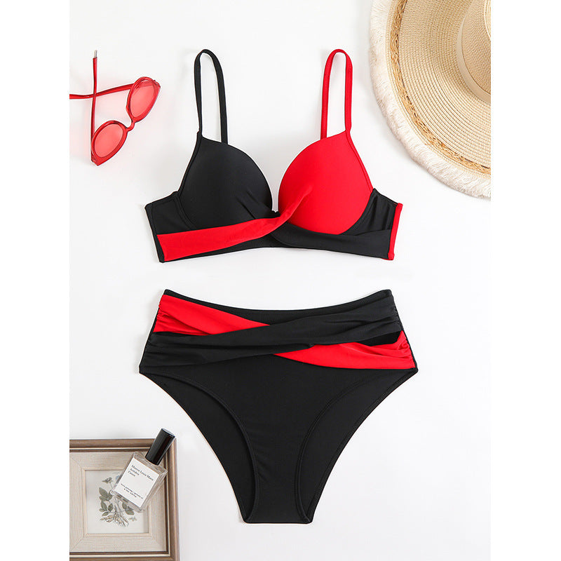 Bikini Deux Pièces Femme À Pois Sexy – Noir/Rouge & Pois – S à XXL