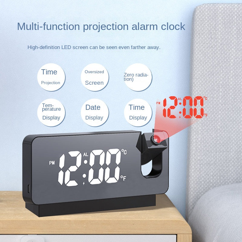 Student electronic clock Internet celebrity LED large screen mirror intelligent alarm clock luminous temperature and humidity pr