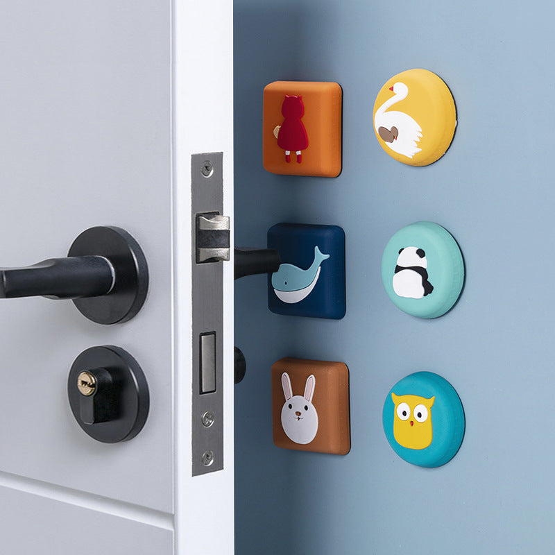 Protège-Porte Silicone Cartoon — Anti-Bruit, Anti-Choc, Décoration Murale