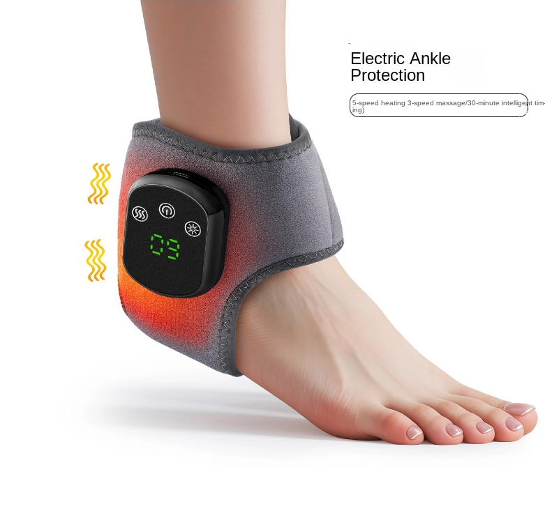 USB Heated Ankle Support with Hot Compress Massage Function Rechargeable Foot Ankle Joint Care and Foot Massager - APPRO-DISTRI