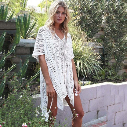 Robe de Plage Kaftan en Coton — Cover-Up Léger, Paréo Femme Taille Unique
