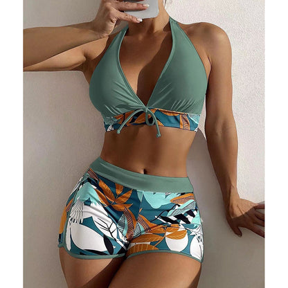 Maillot de Bain Femme Taille Haute Couleur Unie & Imprimé – 21 Coloris, S à 3XL