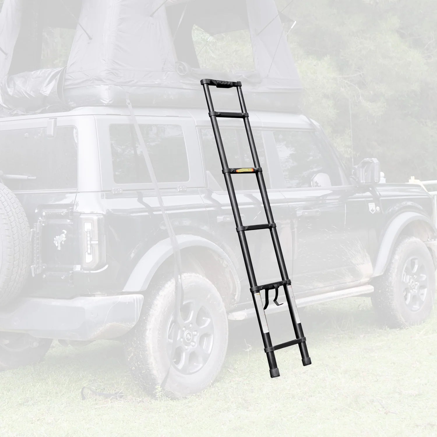 Portable Folding Aluminium Telescopic Ladder Non-Slip Extension Telescoping Ladder with Hooks Roof top tent and roof rack use - APPRO-DISTRI