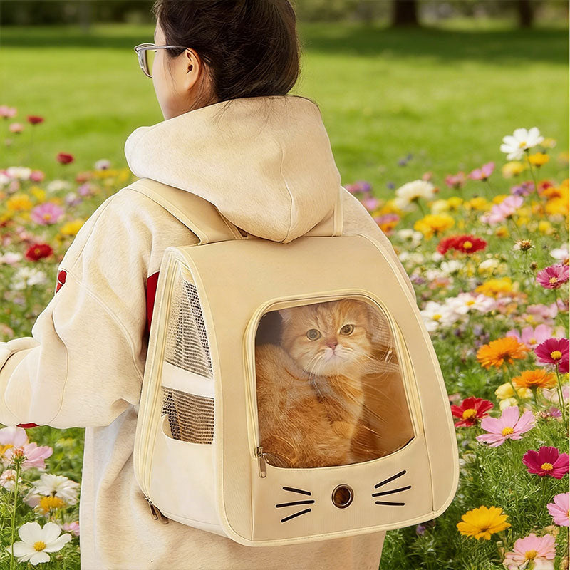 Sac à Dos de Transport pour Chat et Chien - Transporteur Respirant avec Mesh pour Voyage et Voiture