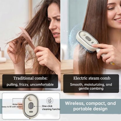 Brosse à cheveux vapeur ionique électrique – Lissage sans résidu