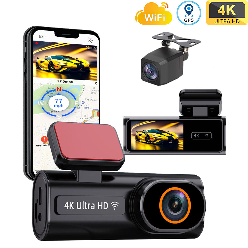Dashcam 4K WiFi – Double Enregistrement, Écran 1,97", Vision Nocturne & Mode Parking