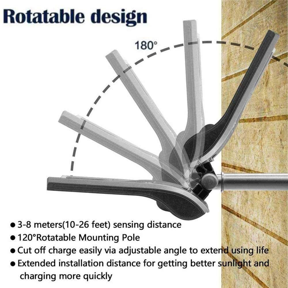 Lampe Solaire 36 LED Rotative – Détecteur de Mouvement | IP65 Étanche