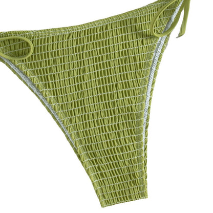 Bikini Deux Pièces Femme Sans Bretelles Taille Haute Vert – Dos Attaché, XS à XL