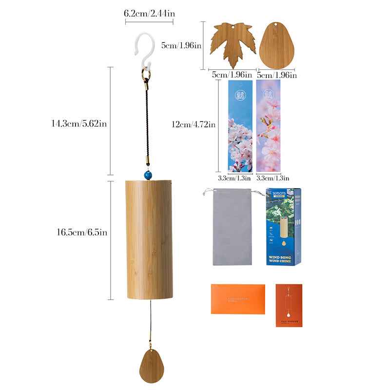 Carillon en Bambou – 8 Tons, Décoration Zen pour Jardin, Terrasse & Patio