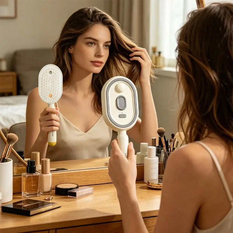Brosse à cheveux vapeur ionique électrique – Lissage sans résidu