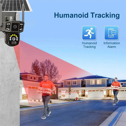Caméra Solaire Extérieure Panoramique WiFi – 6MP, Vision Nocturne Couleur, IP66, Sans Fil