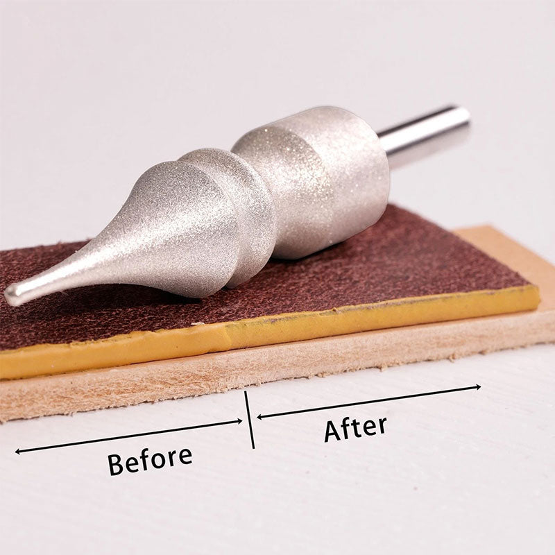 Kit de Polissage Cuir Professionnel - 2 Pièces avec Brosse - Brunissage Bords jusqu'à 11mm