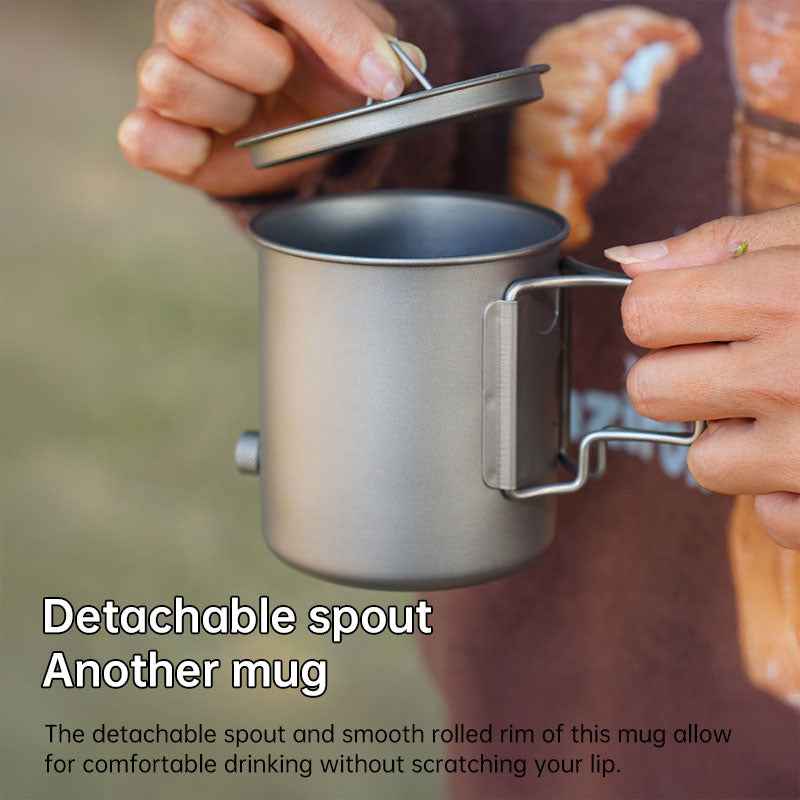 Bouilloire Titane Pour-Over 420ml – Bec Verseur Gooseneck & Poignée Pliable, Camping & Voyage