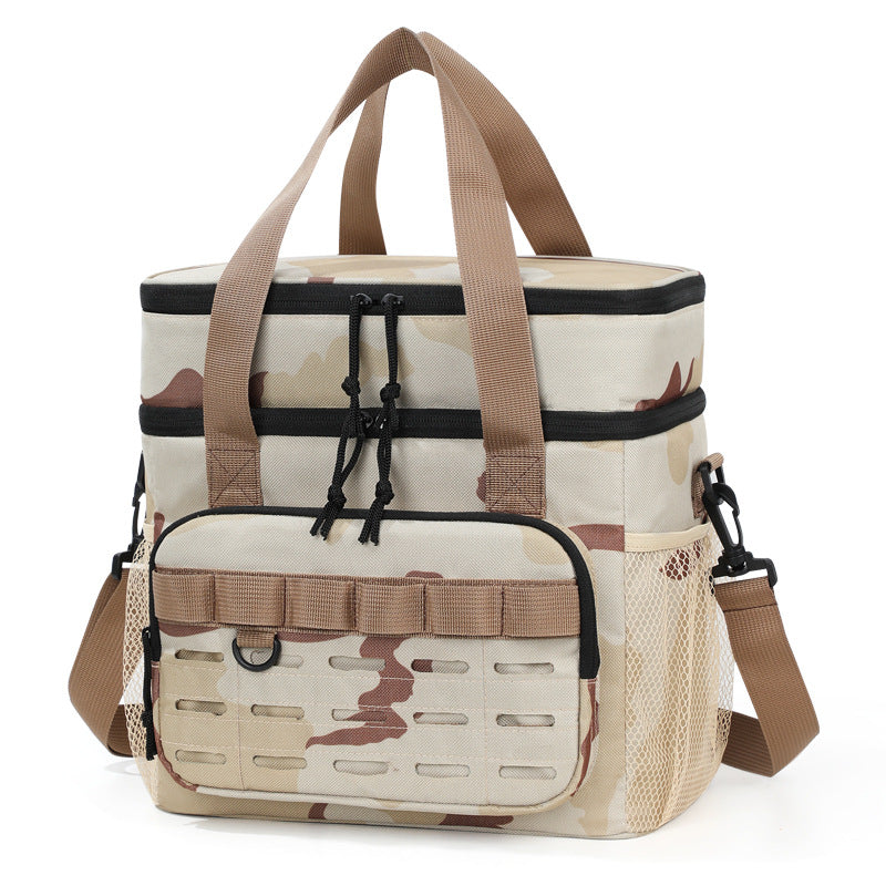 Sac Isotherme Double Couche Camouflage - Grande Capacité pour Pique-nique, Camping et Livraison
