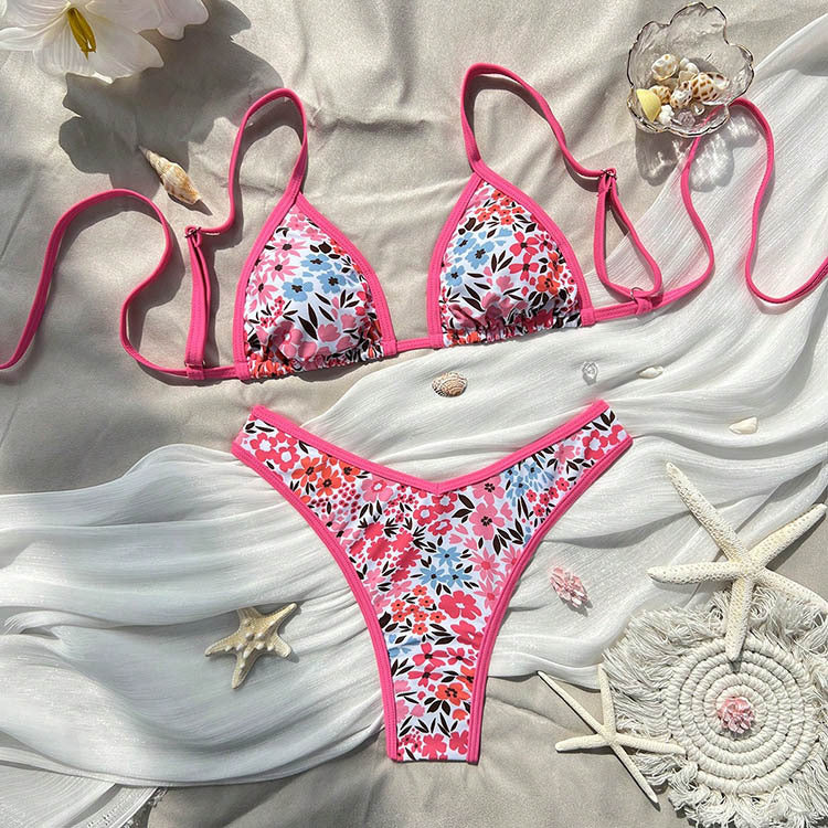 Bikini Deux Pièces Femme Imprimé Léopard Dos Attaché – 5 Motifs, XS à L