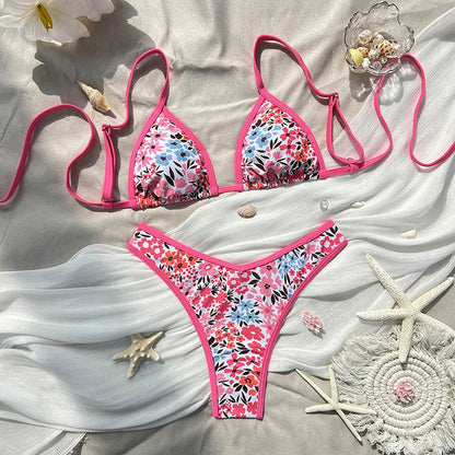 Bikini Deux Pièces Femme Imprimé Léopard Dos Attaché – 5 Motifs, XS à L