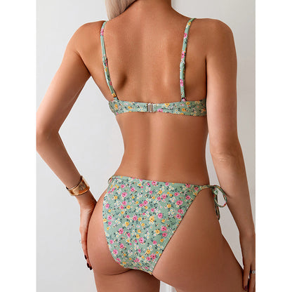 Bikini Deux Pièces Femme Imprimé Attaché – Plage Source Thermale