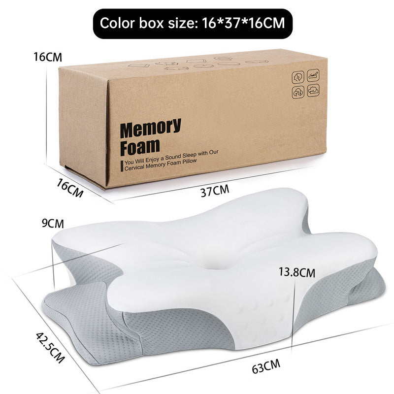 Oreiller Ergonomique Papillon Mousse Mémoire de Forme - Soutien Cervical Orthopédique - APPRO-DISTRI