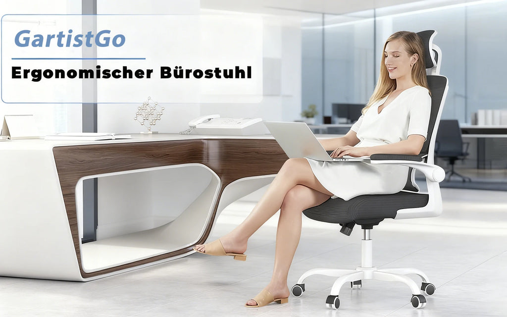 Chaise Bureau Ergonomique - Accoudoirs Pliables Dossier Respirant Réglable