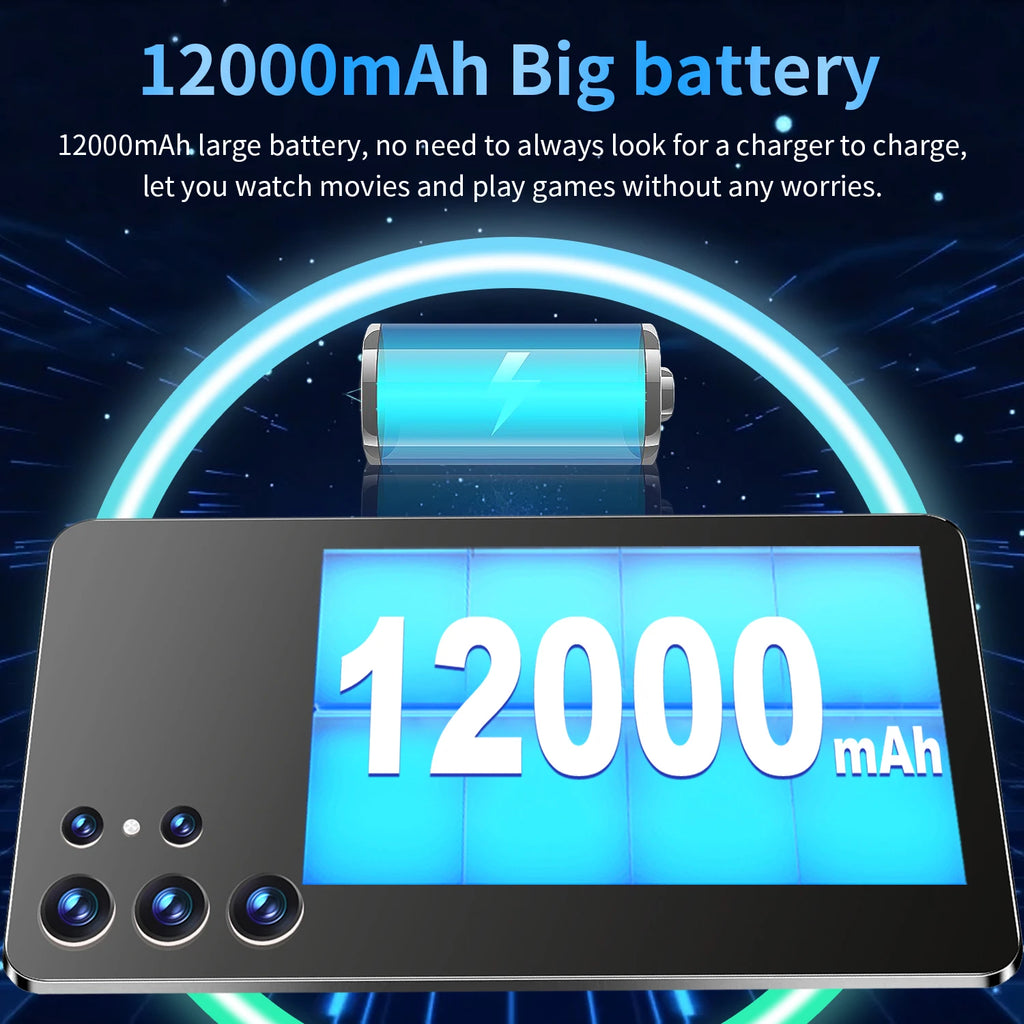 Tablette Android 13 - 10.36" 16GB RAM 1TB ROM, 10 Cœurs, 5G, 12000mAh, Dual SIM