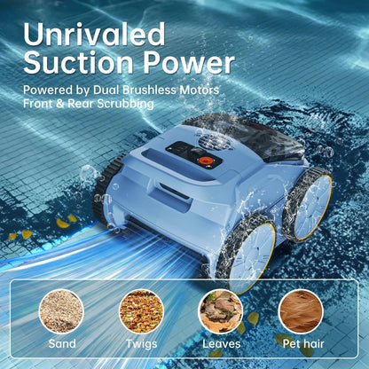 Robot Nettoyeur de Piscine Seauto – Sans Fil | Aspiration 45 000 Pa | Jusqu'à 200 m²