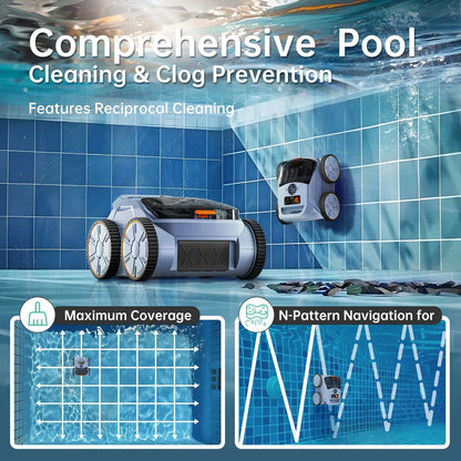 Robot Nettoyeur de Piscine Seauto – Sans Fil | Aspiration 45 000 Pa | Jusqu'à 200 m²