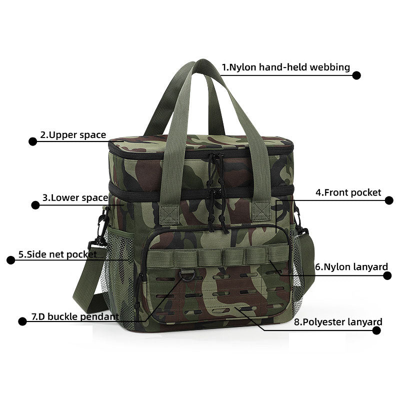 Sac Isotherme Double Couche Camouflage - Grande Capacité pour Pique-nique, Camping et Livraison - APPRO-DISTRI