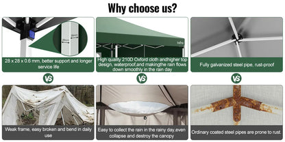 Gazebo Pop-Up Loefme – Tente de Jardin Imperméable 6 Côtés | 2,5x2,5M à 3x6M