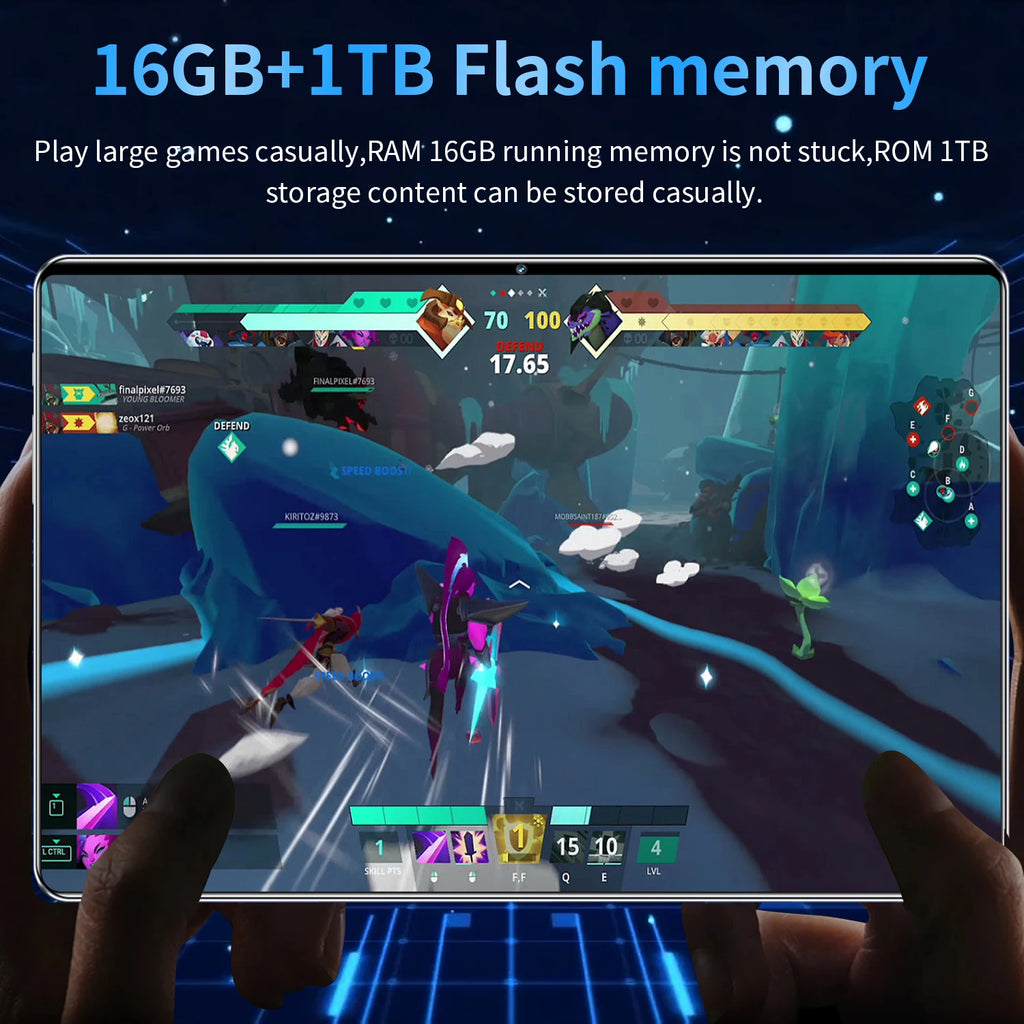 Tablette Android 13 - 10.36" 16GB RAM 1TB ROM, 10 Cœurs, 5G, 12000mAh, Dual SIM