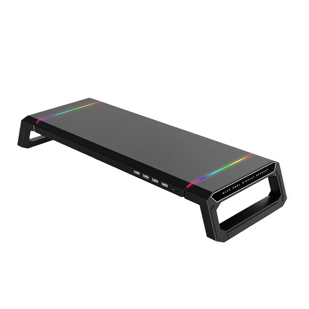 Support Moniteur RGB avec Tiroir de Rangement - Hub USB 3.0/2.0, Support Téléphone, Organiseur Bureau