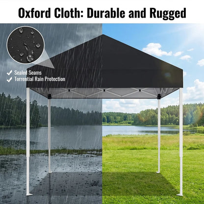 Kiosque Pliant 2x2 m – Tente Pop-Up Instantanée, Toile Oxford 420D UPF 50+, 3 Hauteurs, Sac de Transport