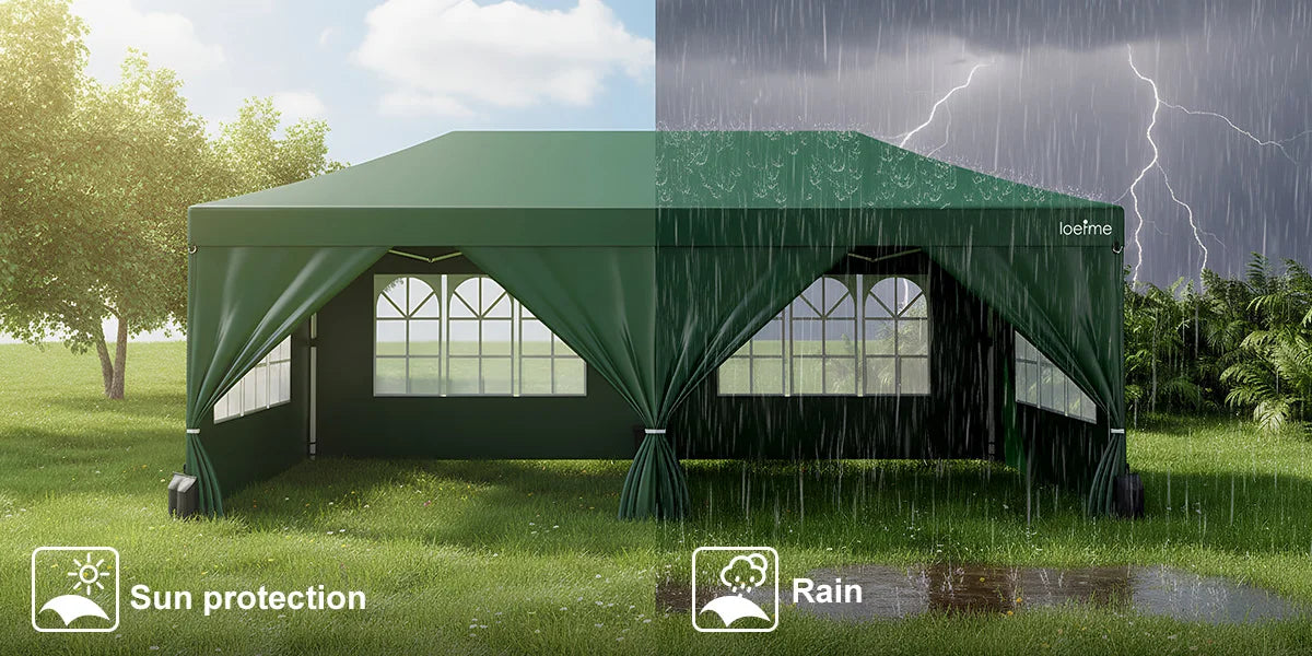 Gazebo Pop-Up Loefme – Tente de Jardin Imperméable 6 Côtés | 2,5x2,5M à 3x6M