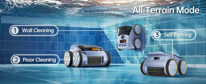 Robot Nettoyeur de Piscine Seauto – Sans Fil | Aspiration 45 000 Pa | Jusqu'à 200 m²