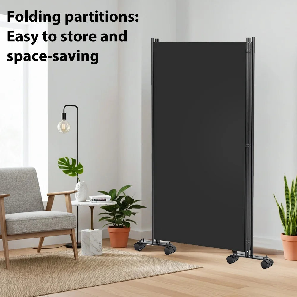 Écran de Confidentialité Pliable sur Roulettes – Paravent Mobile 3 ou 6 Panneaux, Intérieur/Extérieur