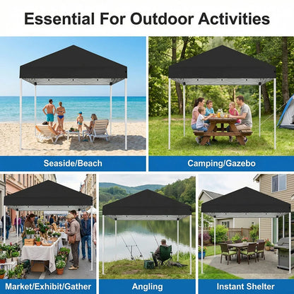 Kiosque Pliant 2x2 m – Tente Pop-Up Instantanée, Toile Oxford 420D UPF 50+, 3 Hauteurs, Sac de Transport