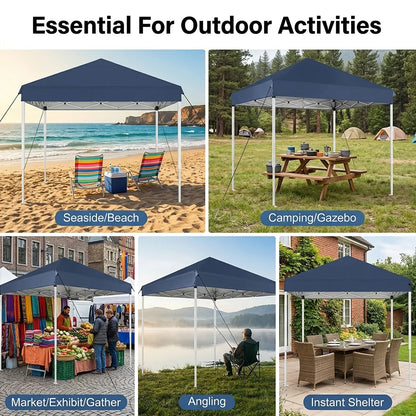 Kiosque Pliant 2x2 m – Tente Pop-Up Instantanée, Toile Oxford 420D UPF 50+, 3 Hauteurs, Sac de Transport