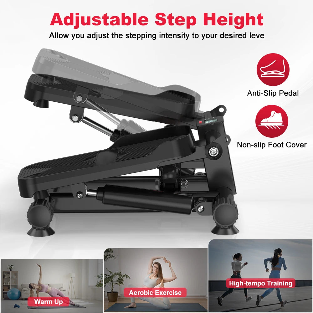 Mini Stepper Fitness 140kg - Cordes de Résistance Bras Jambes Fessiers Domicile Bureau
