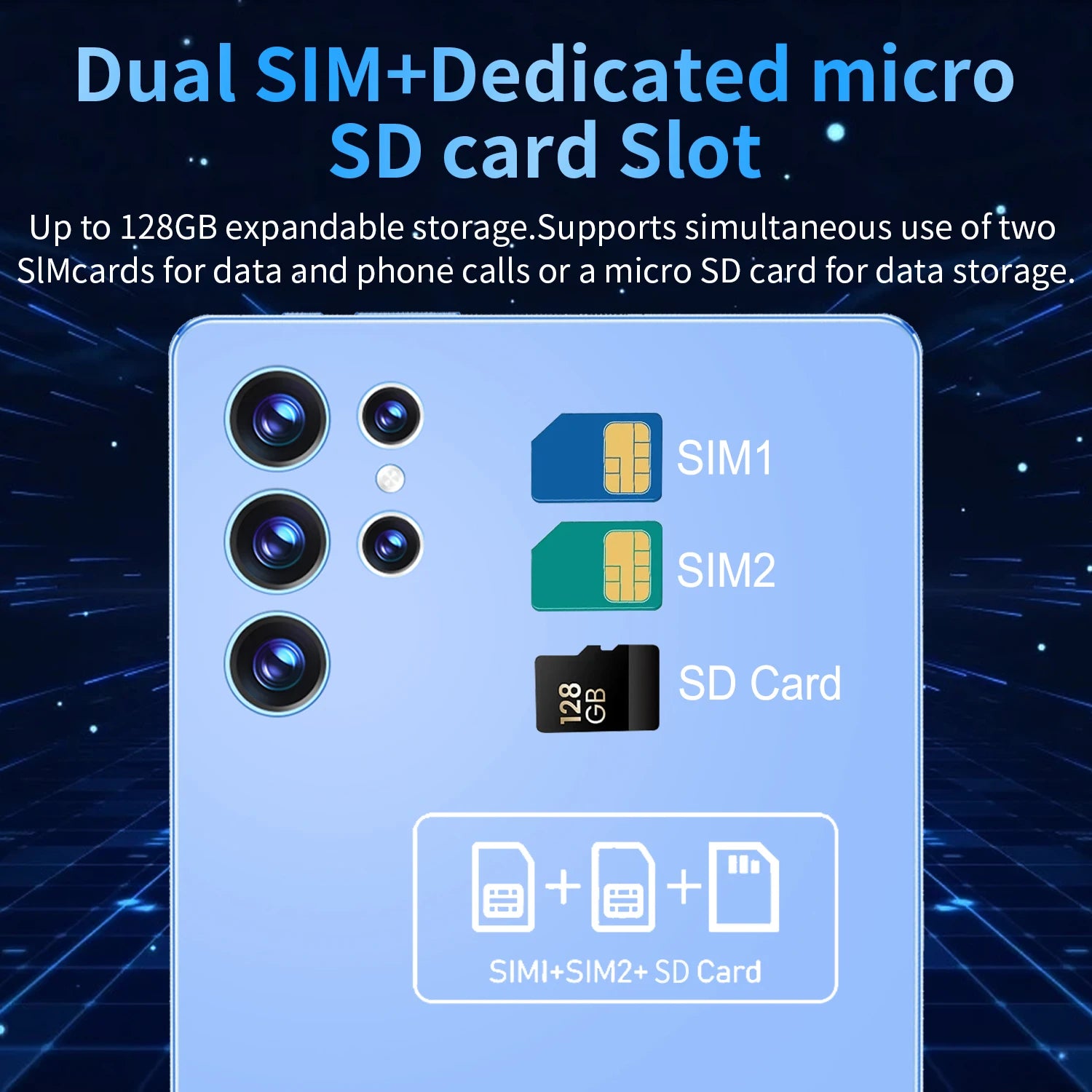 Tablette Android 13 - 10.36" 16GB RAM 1TB ROM, 10 Cœurs, 5G, 12000mAh, Dual SIM